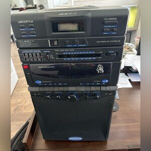 Vintage VocoPro Duet I Karaoke System CD+G Dual Cassette w/ 2 Mics & more!